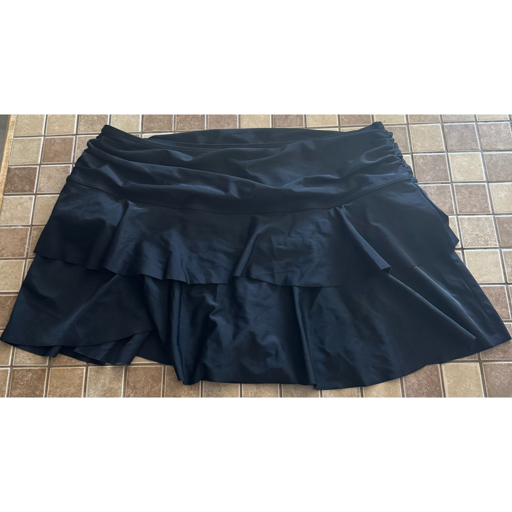 Women Mazu Swim Skirt 1X Black Swimsuit Bottom